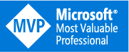 Blue backgrount with white letters: MVP Microsoft Most Valuable Professional